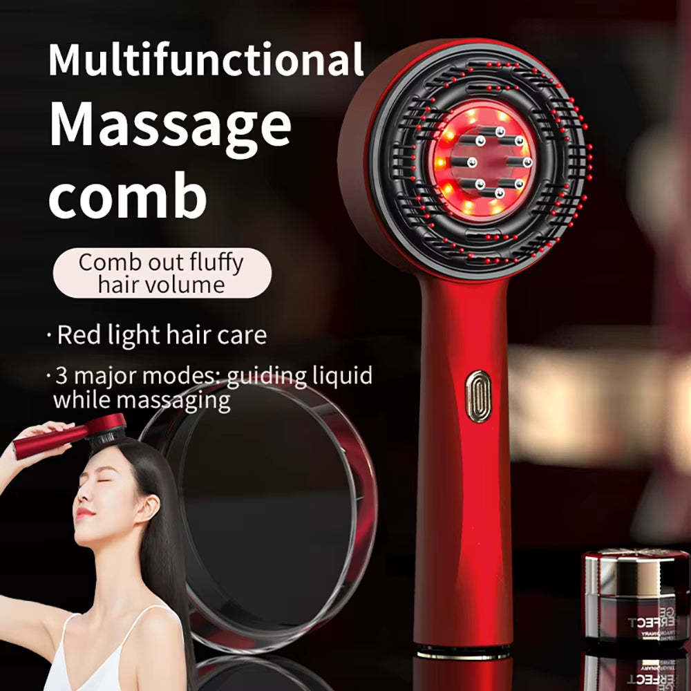 Electric Vibration Scalp Massage Comb – Essential Oil Applicator & Hair‑Care Brush