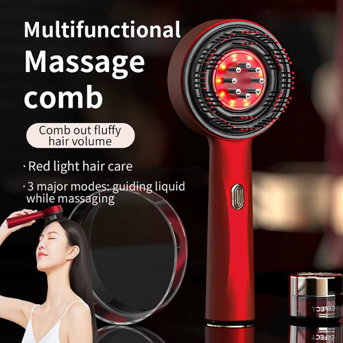 Electric Vibration Scalp Massage Comb – Essential Oil Applicator & Hair‑Care Brush